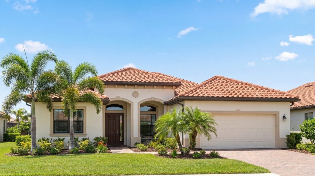 A beautiful home after pressure washing and soft washing in St. Augustine, FL